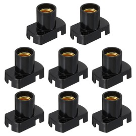 PATIKIL E12 Base LED Bulb Lamp Holder, 8 Pcs Heat Resistant Plastic Screw-in Light Socket for Garage, Outlet, Basement, Black