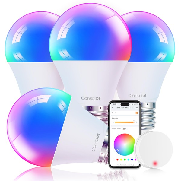 Consciot Smart Light Bulbs with Remote Control, LED Light Bulb