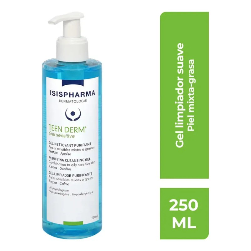 Isispharma Teen Derm Sensitive Gel Limpiador Piel Sensible Grasa Mixta