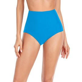 Upopby - Calzones de bikini de cintura alta para mujer, talla especial, control del abdomen, Azul, S