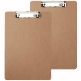 NIOIPXA Clipboard,Wood Clipboards Set of 2,Letter Size Hardboard Office Clipboard with Low Profile Clips for Classroom Office Supply (2)