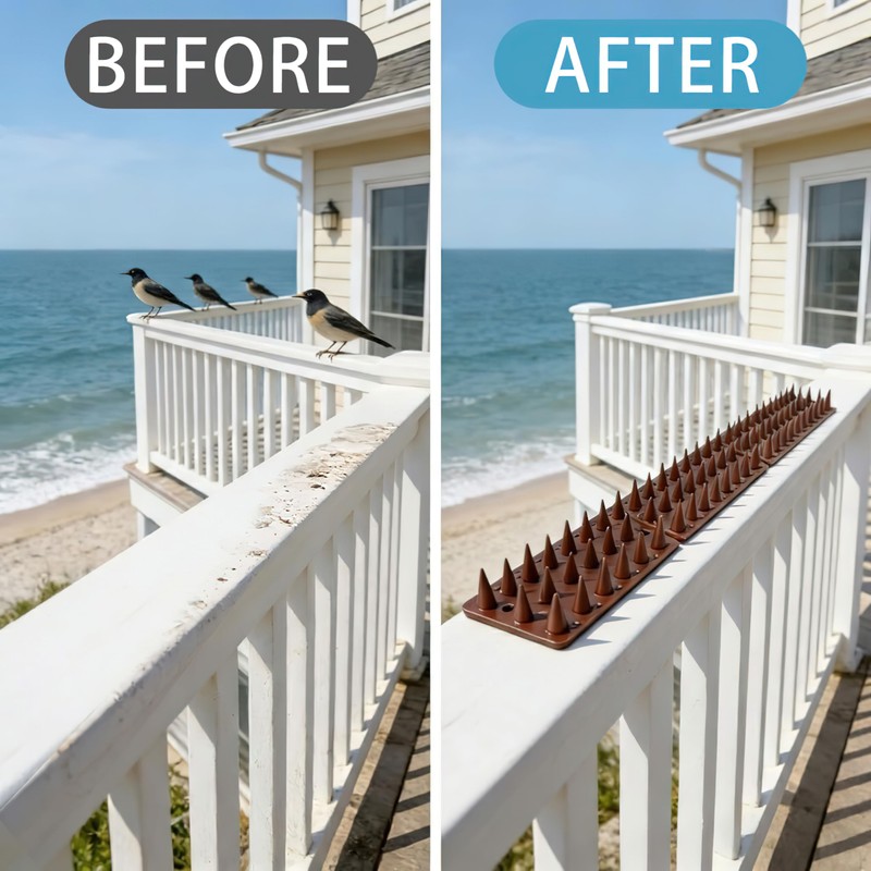 KOKMEYA Bird Spikes,Brown 12 Pack,Bird Spikes for Outside to Keep
