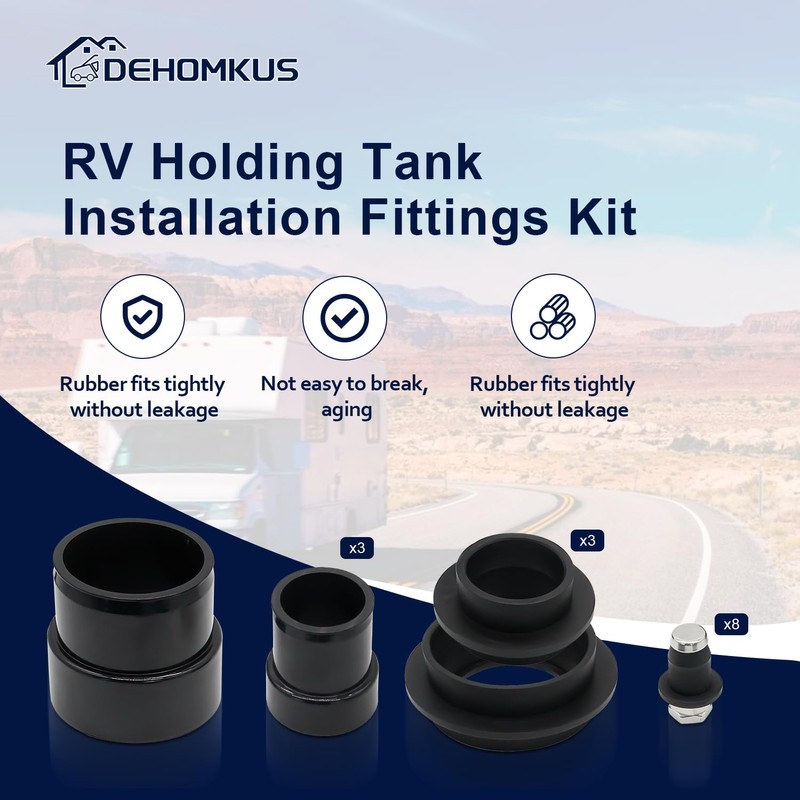 DEHOMKUS Universal RV Holding Tank Installation Fittings Kit - Compatible