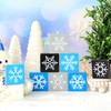 8 Pcs Snowflake Wooden Signs Winter Tiered Tray Decor Christmas
