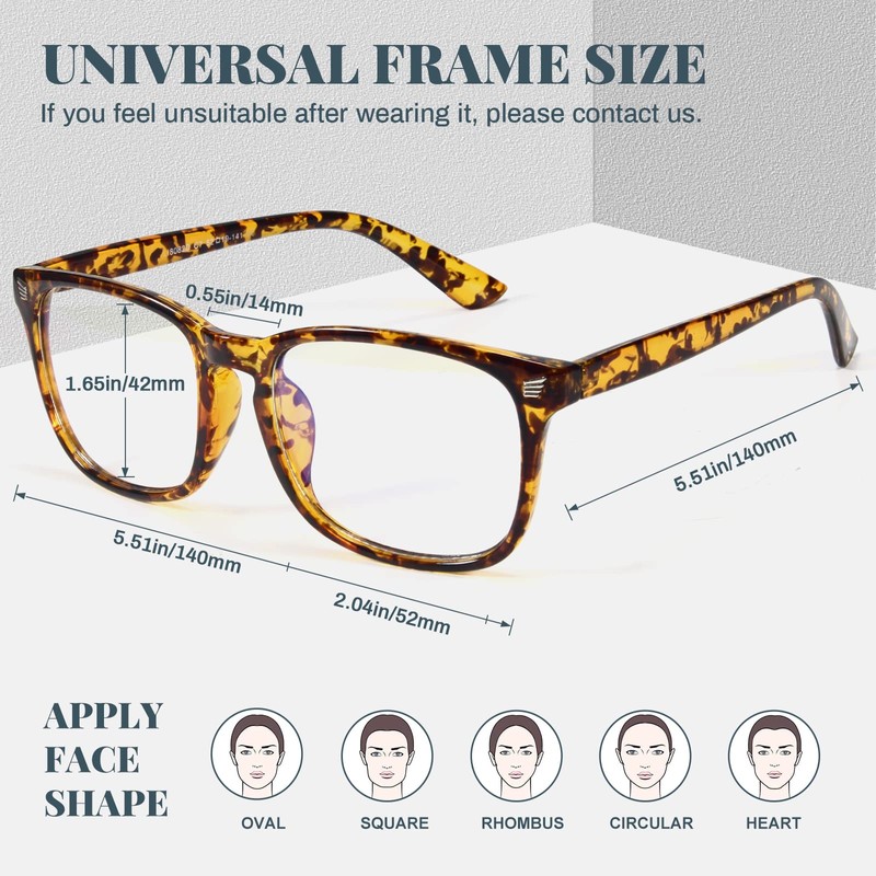 livho 2 Pack Blue Light Blocking Glasses, Computer Reading/Gaming/TV/Phones Glasses