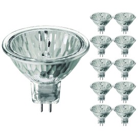 (Pack Of 10) 20MR11/FL - FTD-20 Watt - Flood- 12V - MR11 - GU4 2-Pin Base - Light Bulb With Lens - 20W MR11
