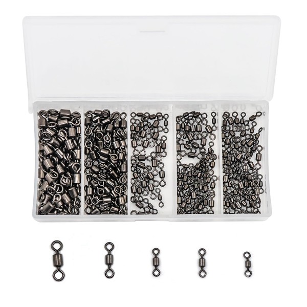 9KM DWLIFE 250Pcs fishing swivels and clips Snap Swivel sea