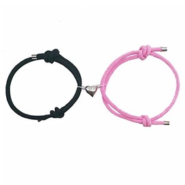 Matching Couples Bracelets Long Distance Bracelets Couples Gifts for Girlfriend Boyfriend Valentines Day Love Heart Charm Bracelet Gifts for Couples