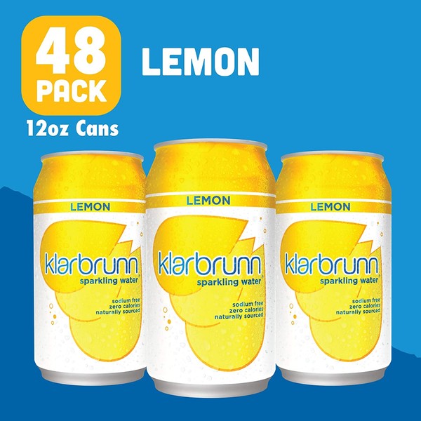 Klarbrunn Sparkling Water, Lemon, 48 Pack