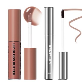 Rosardene Nourishing Lip Gloss Hydration Non-Sticky Plumping Lip Kit for Women, with Lip Liner (Set A (#13,#02))