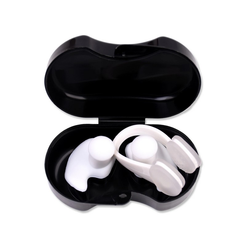 Swimming Earplugs & Nose Clip Set for Adults – Reusable