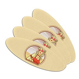 Boho Chic Bohemian Fashionable Hippie Woman In Desert Double-Sided Oval Nail File Emery Board Set 4 Pack