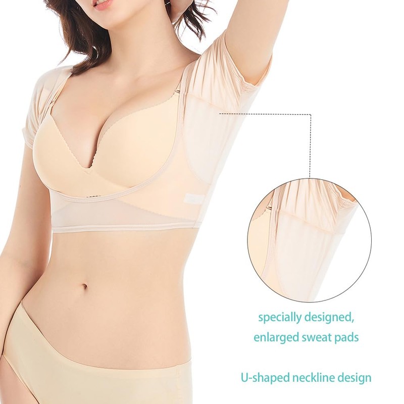 satithry 2PCS Ultra-thin underarm anti-sweat lady's underwear with Large size