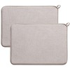 2 Pack Microfibre Dish Drying Mat, Foldable Drainage Mat, Beige
