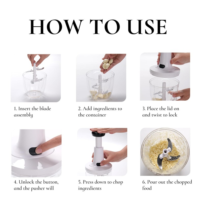 Manual Food Chopper Hand Push Express Vegetable Dicer Mincer Sharp