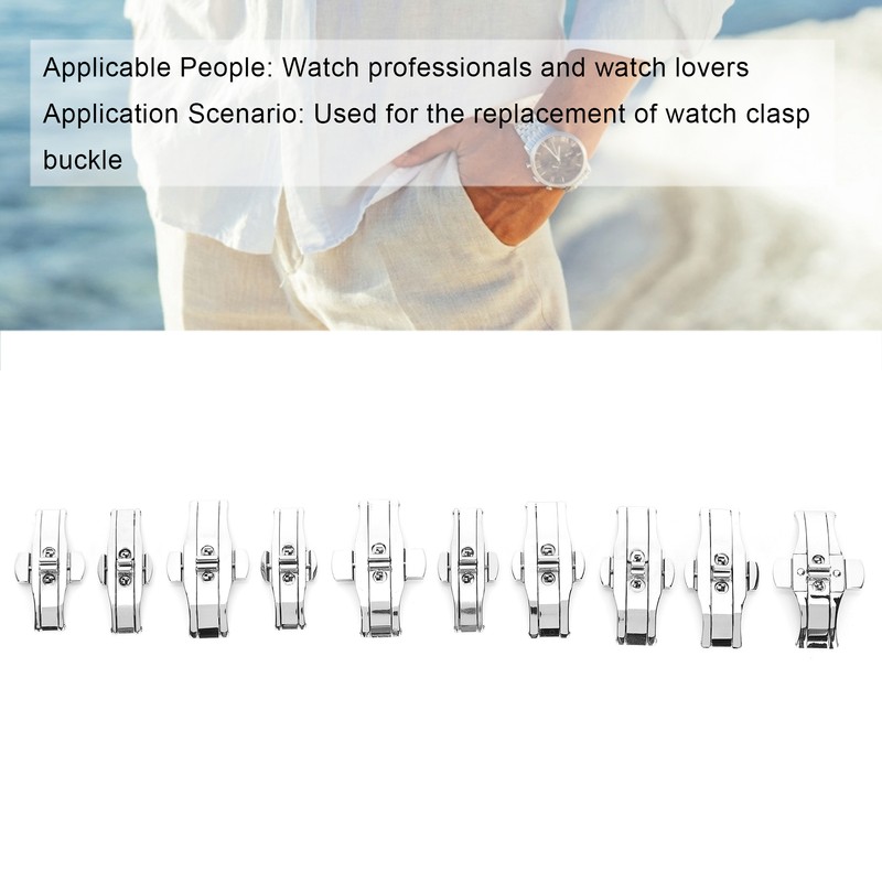 10pcs Watch Clap Buckle Folding Watch Strap Clasp Buckle Watch