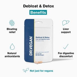 DR.VEGAN Debloat & Detox | Bloating, Digestion, Liver Support | Vitamins & Supplements | 60 Capsules - 30 Day Supply