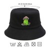 Mushroom Frog Embroidery Black Bucket Hat Beach Sun Hat Fishing