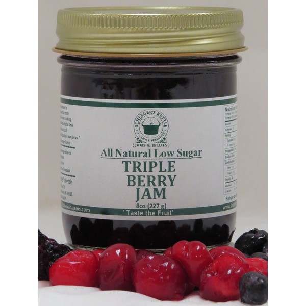Triple Berry Jam, All Natural/Low Sugar, 8 oz