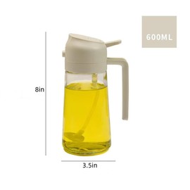 zhuolaiyan Oil Dispenser for Kitchen - Oil Sprayer for Cooking and Olive Oil Dispenser Spray Bottle, Oil Sprayer for Air Fryer,Cooking, Kitchen, Salad, Barbecue， 18oz/600ml(Green+off-white)