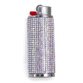 HUMWE - Funda para encendedor de vidrio brillante con diamantes de imitación para encendedor Bic tamaño estándar completo J6 (multicolor 2)
