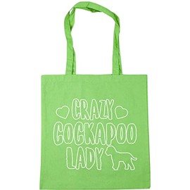 Hippowarehouse Crazy cockapoo lady - dog Tote Shopping Gym Beach Bag 42cm x38cm, 10 litres