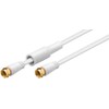 MANAX SAT coaxial cable, F-connector, shielded, flat, 10 m, white/gold-plated