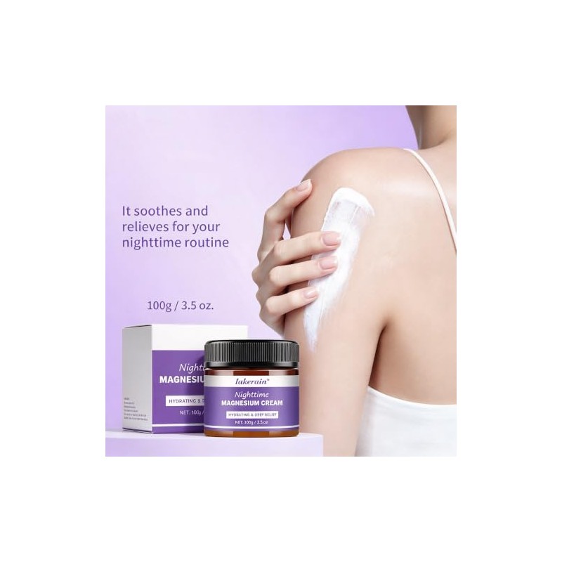 Nighttime Magnesium Cream, Lavender Body Lotion (1 Pcs)