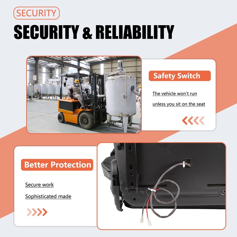 TICSEA Universal Forklift Seat, Tractor Seat with Adjustable Angle Back,