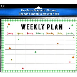 Magnetic Dry Erase Calendar - White Board Planner for Refrigerator/School Lockers - Monthly & Weekly - (Full Sheet Magnetic) - v6