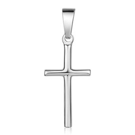 MATERIA by Matthias Wagner KA-305 Cross Pendant 925 Silver in 3 Colours with Chain, Sterling Silver, No Gemstone