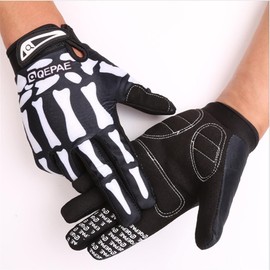 EXCEREY Guantes de ciclismo reflectantes para deportes al aire última intervensión, paseo nocturno, conducción, escalada, dedo completo para hombres y mujeres (blanco, M)
