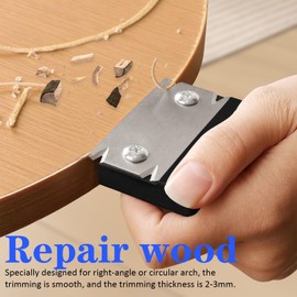 Zamety Edging Trimmer, Veneer Edge Cutter, Portable Wooden Edging Cutter, Non-Slip Manual Edging Cutter with 2 Replacement Blades, for Wood, PVC, ABS (Acrylonitrile Butadiene Styrene)
