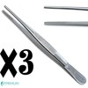 3 Pcs Dressing Tweezer Forceps 5.5" (14cm) Standard Pattern Serrated