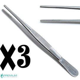 3 Pcs Dressing Tweezer Forceps 5.5" (14cm) Standard Pattern Serrated Tip Surgical Instruments