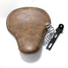 GOODFITMENT Retro Brown Motorcycle Soft Leather Solo Seat Spring For
