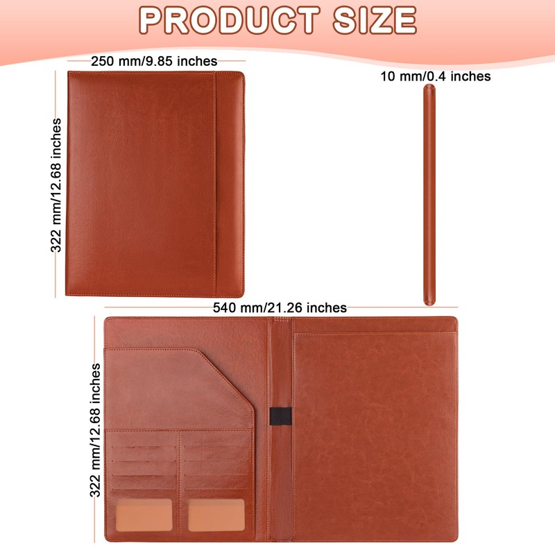HAUTOCO Portfolio Folder A4 Conference Folder for Men Women, PU