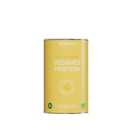 Vegan Organic Protein by PROATLY | Flavour: Vanilla | Multi-Component Protein from 7 Synergic Sources | No Sweeteners | 750 g | Premium Product from Germany | Made in Germany