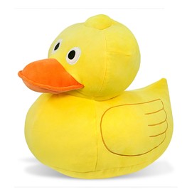 DolliBu Snug-Mooshies Large Duck Stuffed Animal - Farm Life Super Squishy Soft Sensory Plush Toy for Girls and Boys, Cute Kids Plush Animal Friend to Play, Squeeze, Soothe Stress, Cuddle - 16 Inches
