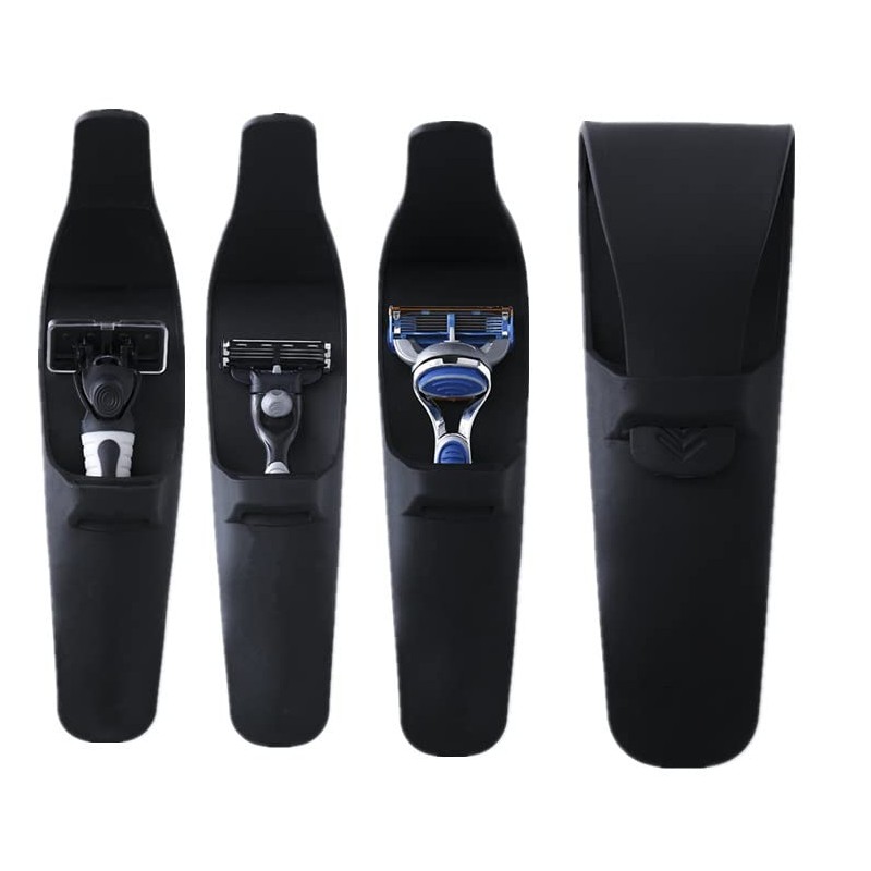 2-Pack Silicone Razor Case, Portable Soft Shaver Cover Bag Protector,