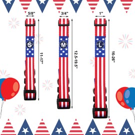 3 Pieces American Flag Dog Collars Adjustable Soft Comfortable Pet Collars for Cats Dogs and Puppies (L)