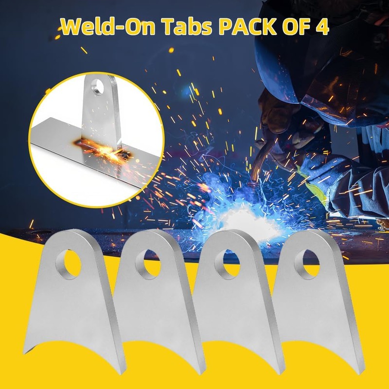 Weld-On Tabs Steel Shock Mount Brackets 2-11/16"x2-4/9"x1/4" 4-Pack