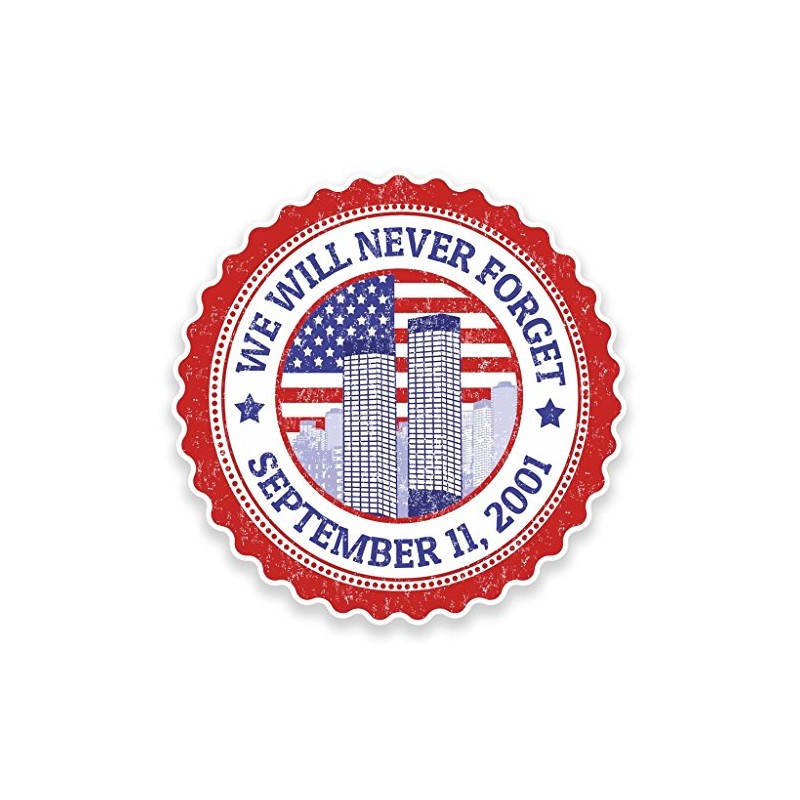 DestinationVinyl 2 x 10cm/100mm Never Forget September 11th 2001 -