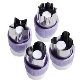 Oneleaf Stainless Steel Cutter Shapes Set,4pcs,Quick demolding, Vegetable,Fruit,Mini Pie,Doughnut/Donut,Sandwich,Biscuits,Cookie Metal Easter Fun Cutter Model,For Baking&Decorative Food,Kids