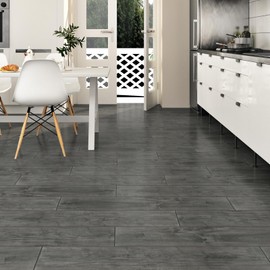 STICKEEP Vinyl Flooring Peel and Stick Floor Tile 24 PCS Grey Wood Vinyl Tile Flooring Roll Self Adhesive Floor Tiles Peel and Stick Waterproof for Bathroom Bedroom Kitchen RV Countertops 6x36 in