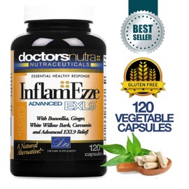 Doctors Nutra Nutraceuticals InflamEzze - Turmeric, Curcumin, Ginger Supplement - Gluten-Free (120 Count)