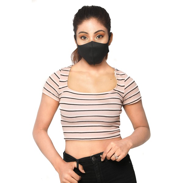 [12-Pack] Black Unisex Single-Layer Reusable and Washable Polyester Face Masks