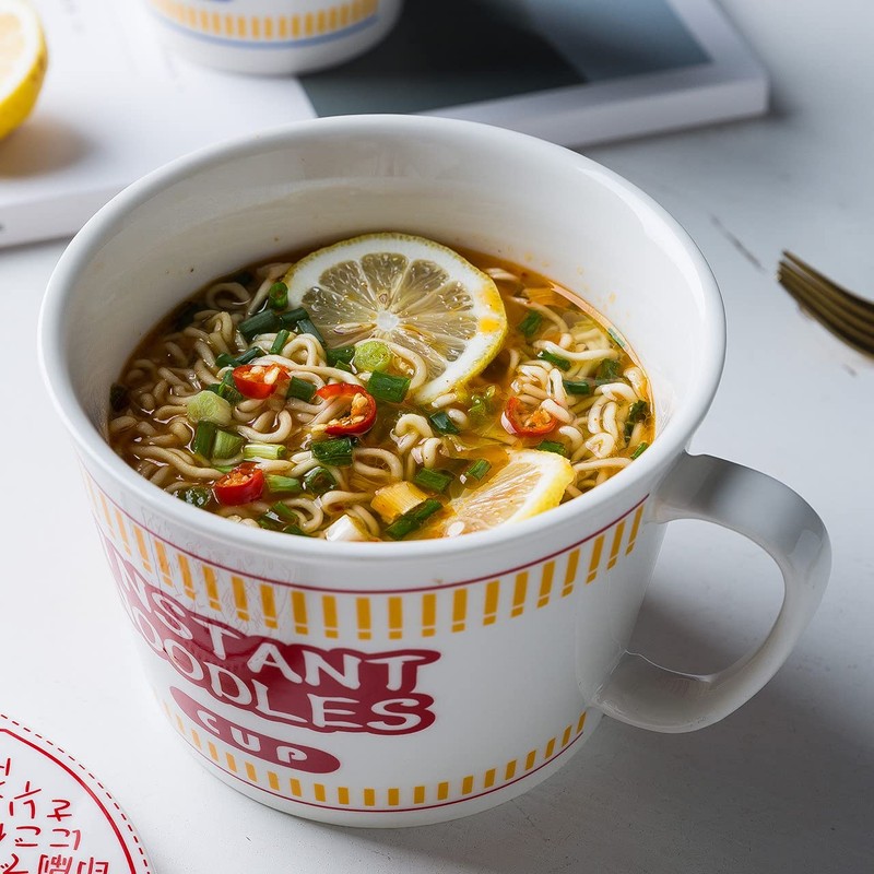 ECTbicyk 34 OZ Ceramic Ramen Bowl with Lid Instant Ramen