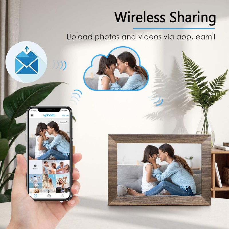 Canupdog 10.1 WiFi Digital Picture Frame, IPS Touch Screen Smart