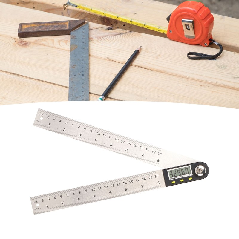 Digital Angle Ruler 200mm 0 to 360 Degree Stainless Steel
